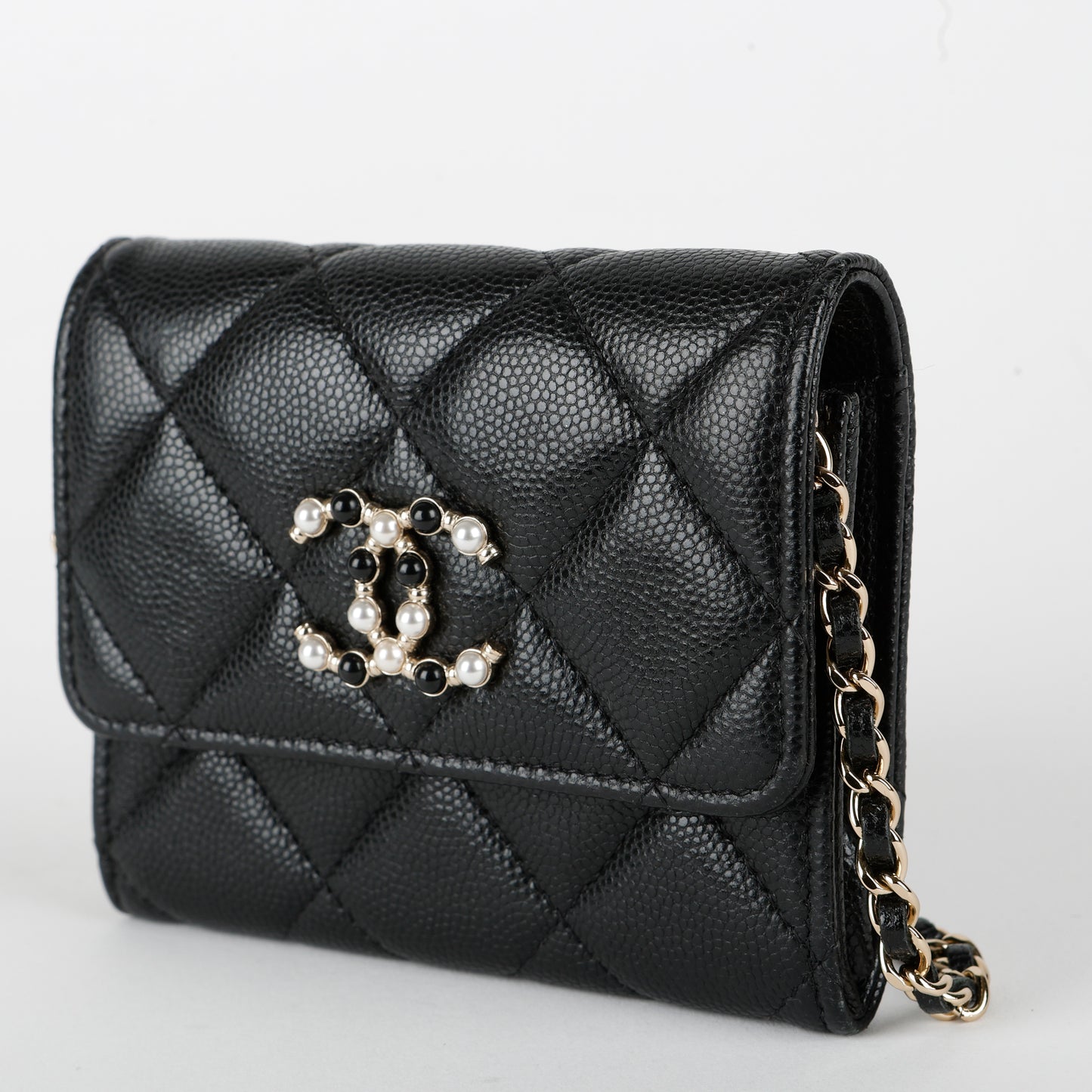 Caviar Coco Candy Card Holder on Chain Black