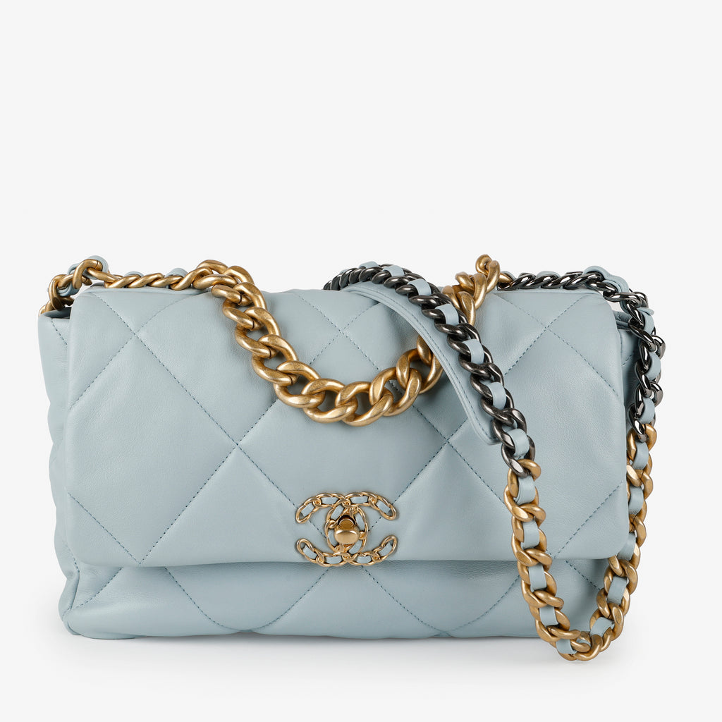 Large 19, Light Blue Lambskin
