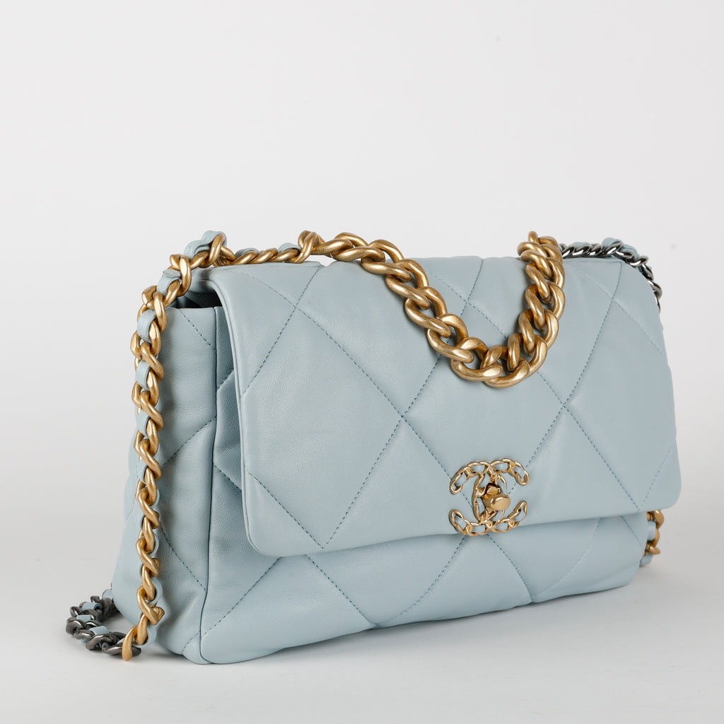 Large 19, Light Blue Lambskin