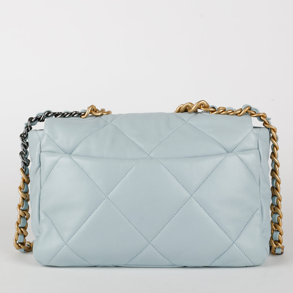 Large 19, Light Blue Lambskin