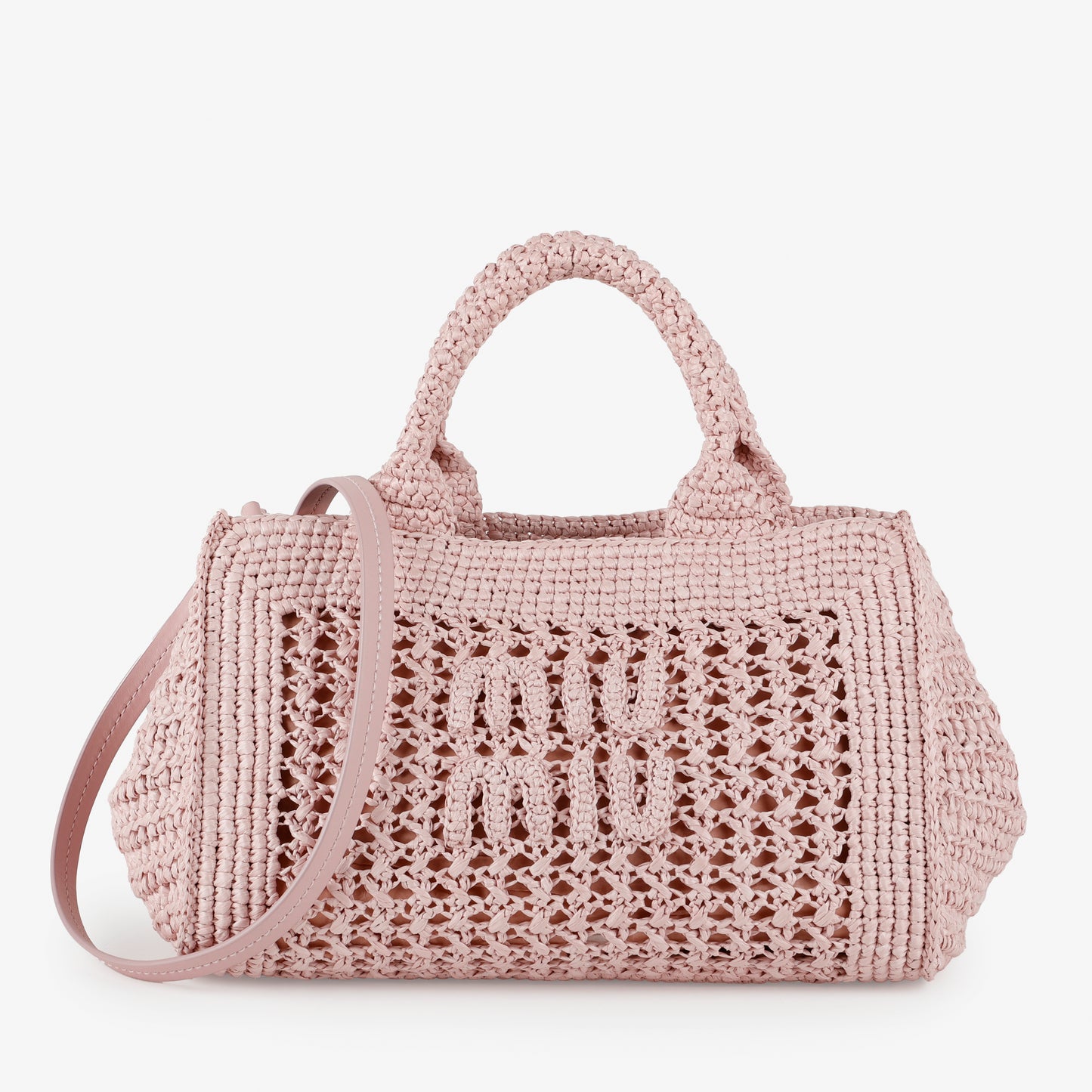 Woven Top Handle Tote, Pink