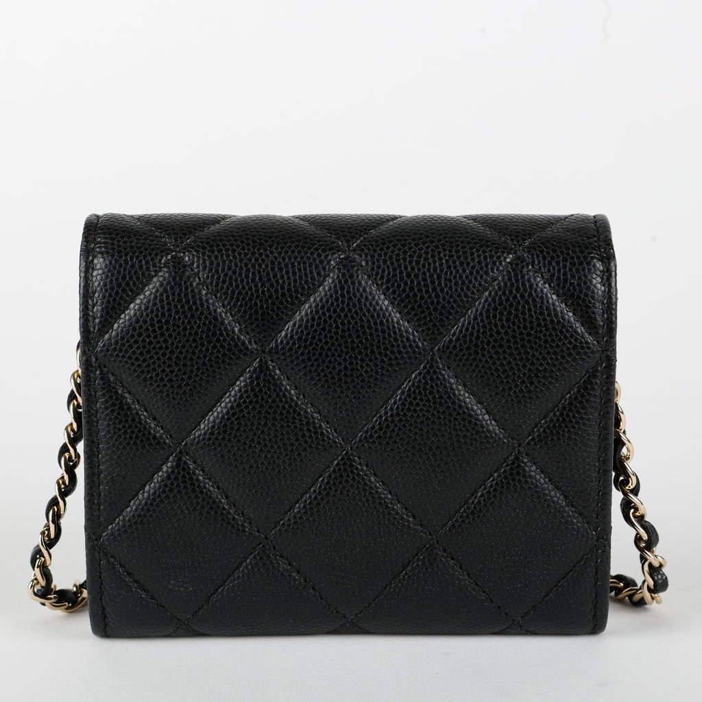 Caviar Coco Candy Card Holder on Chain Black