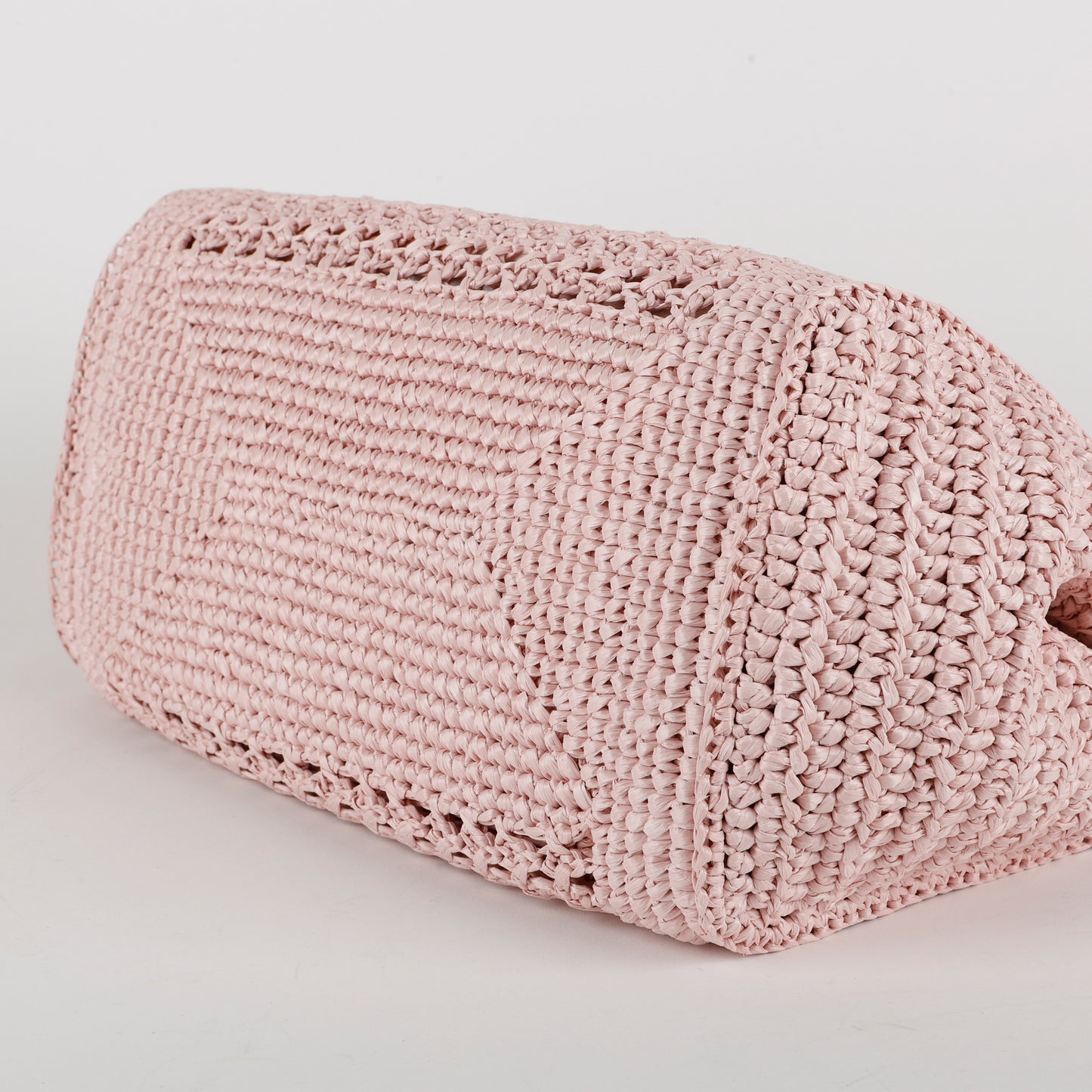 Woven Top Handle Tote, Pink