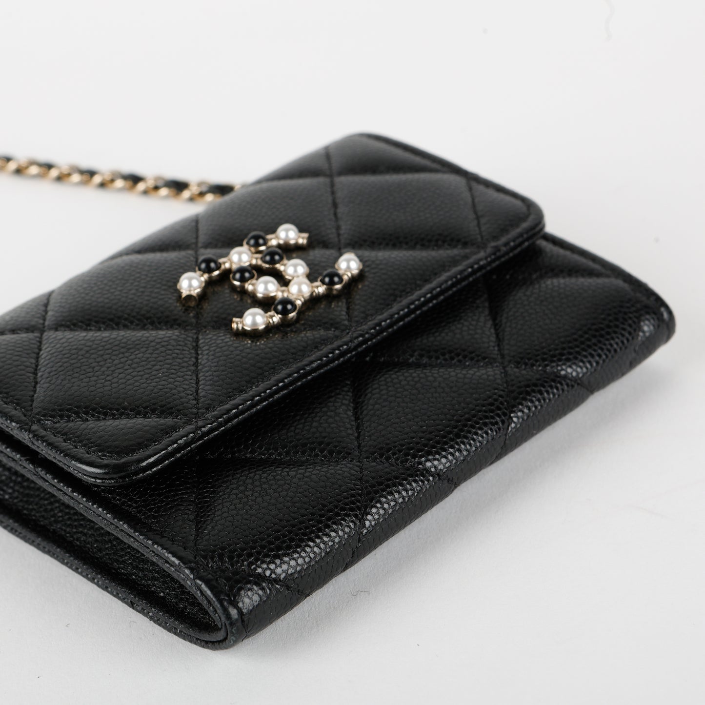 Caviar Coco Candy Card Holder on Chain Black