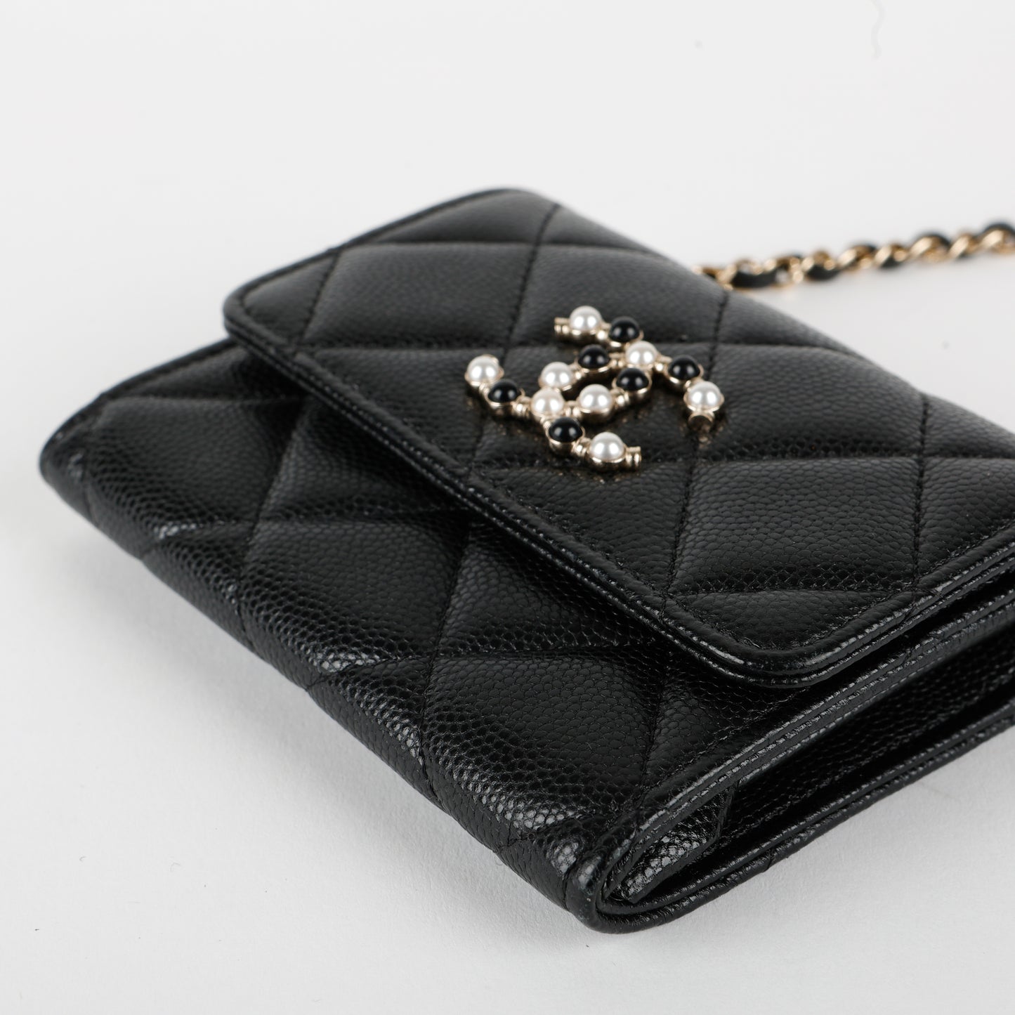 Caviar Coco Candy Card Holder on Chain Black