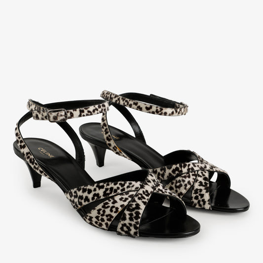 Kitten Heels w/ Snow Leopard Calf Hair