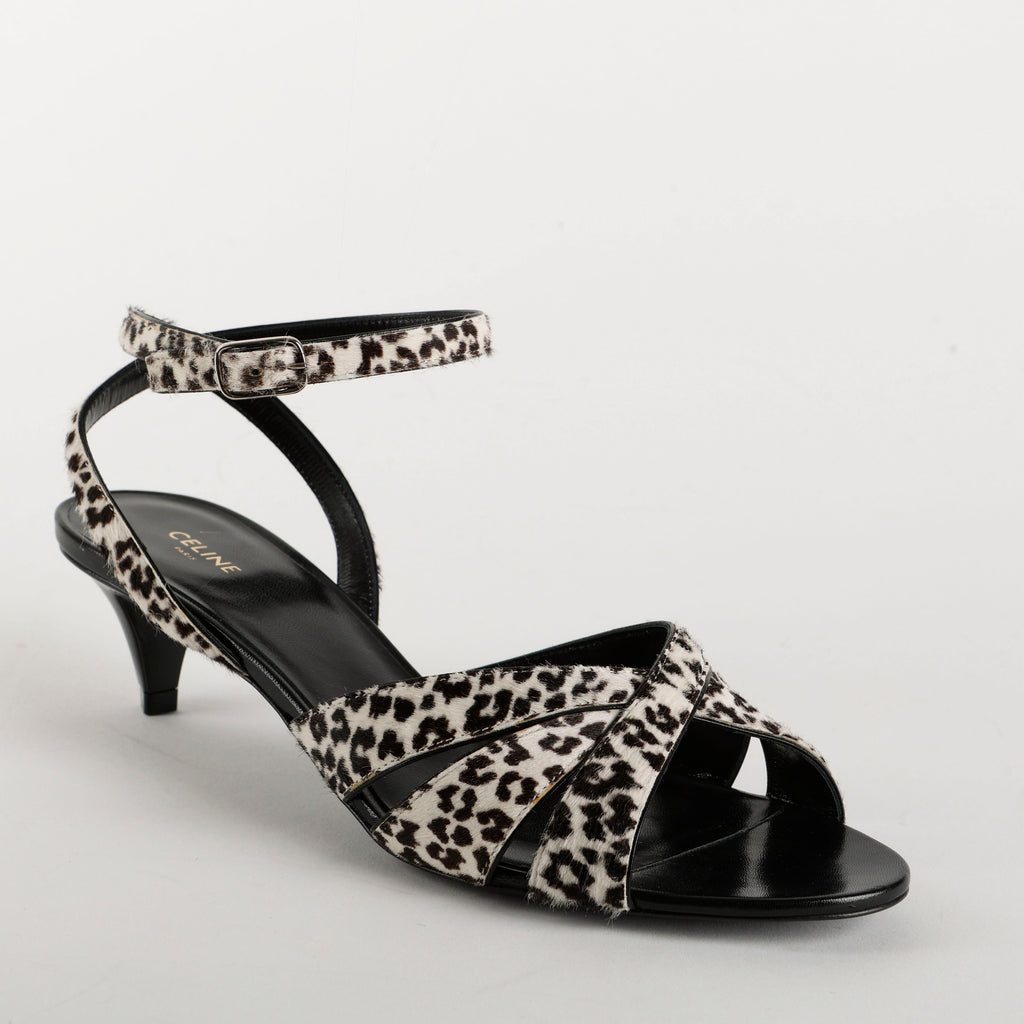 Kitten Heels w/ Snow Leopard Calf Hair