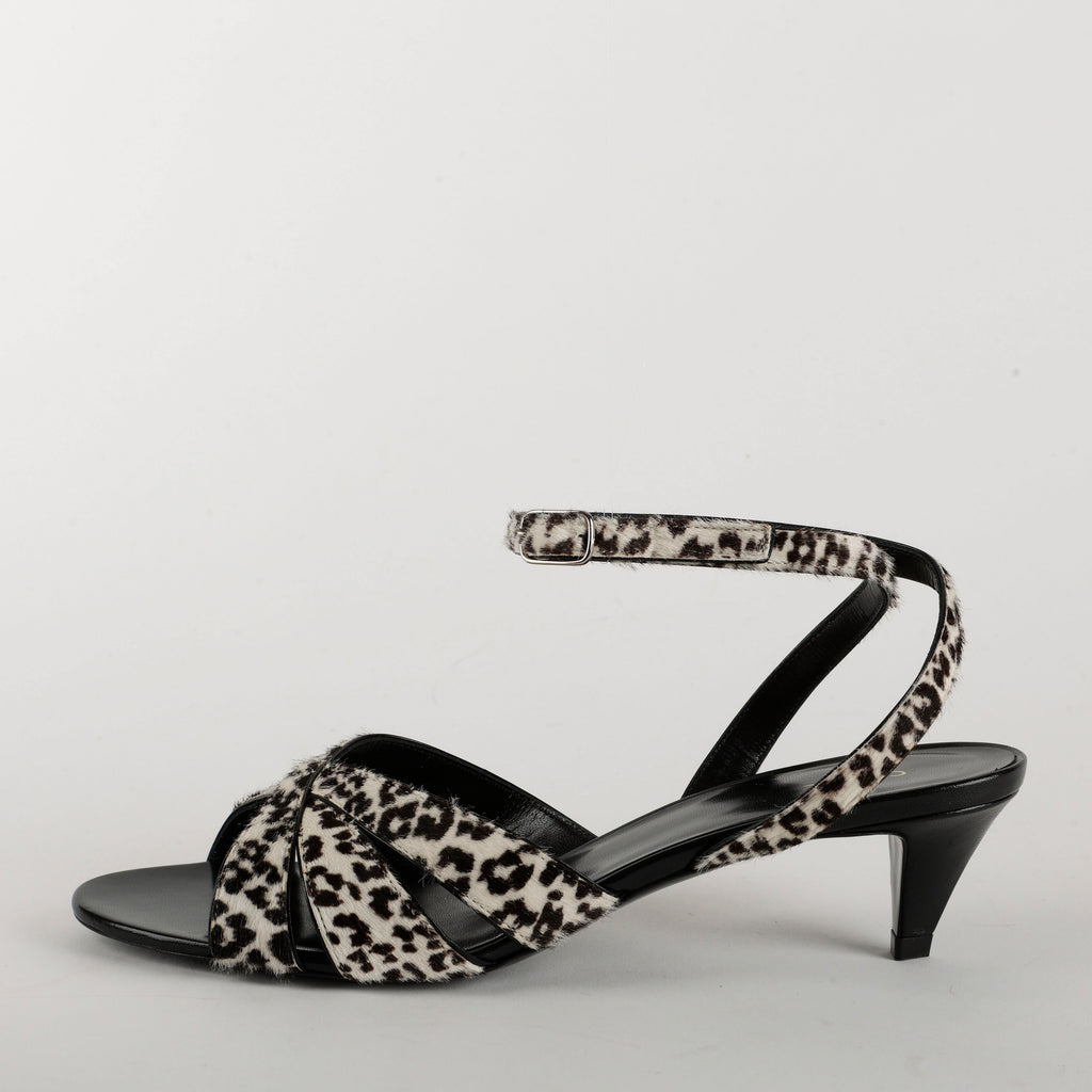 Kitten Heels w/ Snow Leopard Calf Hair