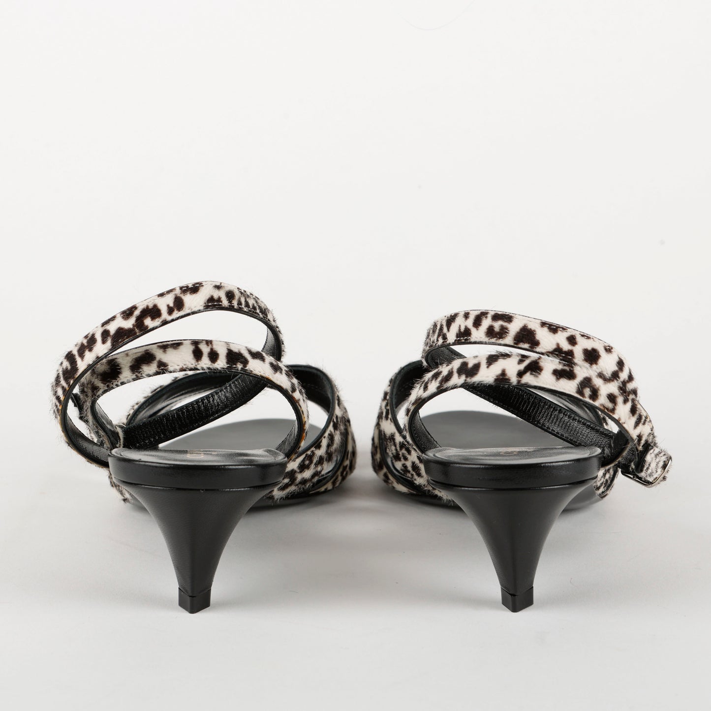 Kitten Heels w/ Snow Leopard Calf Hair