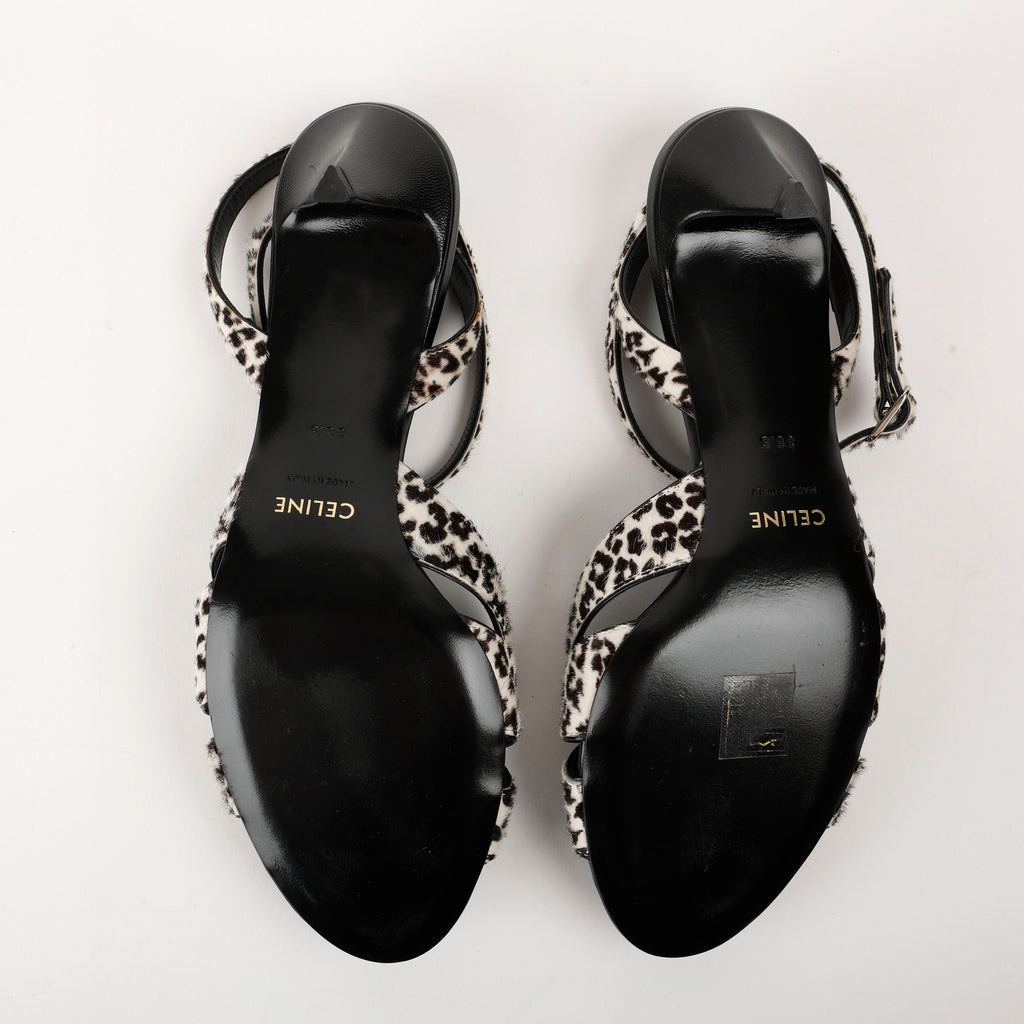 Kitten Heels w/ Snow Leopard Calf Hair