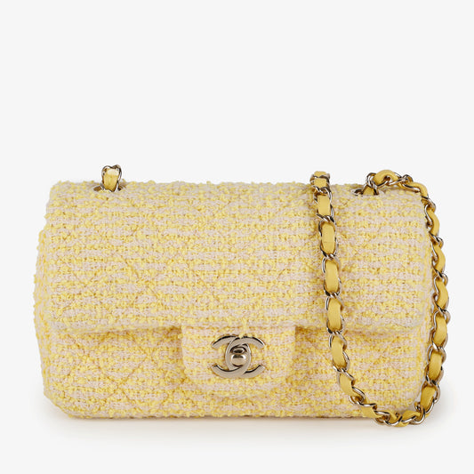 Mini Single Flap, Yellow Tweed