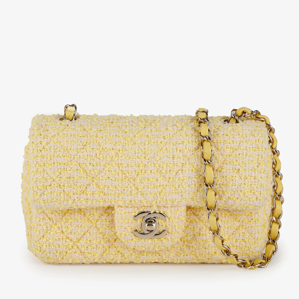Mini Single Flap, Yellow Tweed