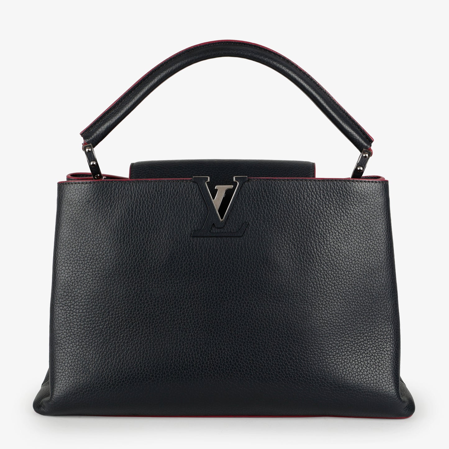 Capucines MM, Navy and Pink Calfskin