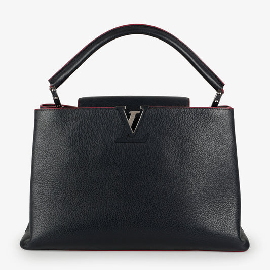 Capucines MM, Navy and Pink Calfskin