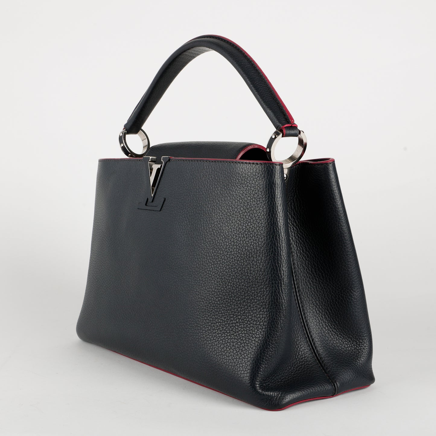 Capucines MM, Navy and Pink Calfskin