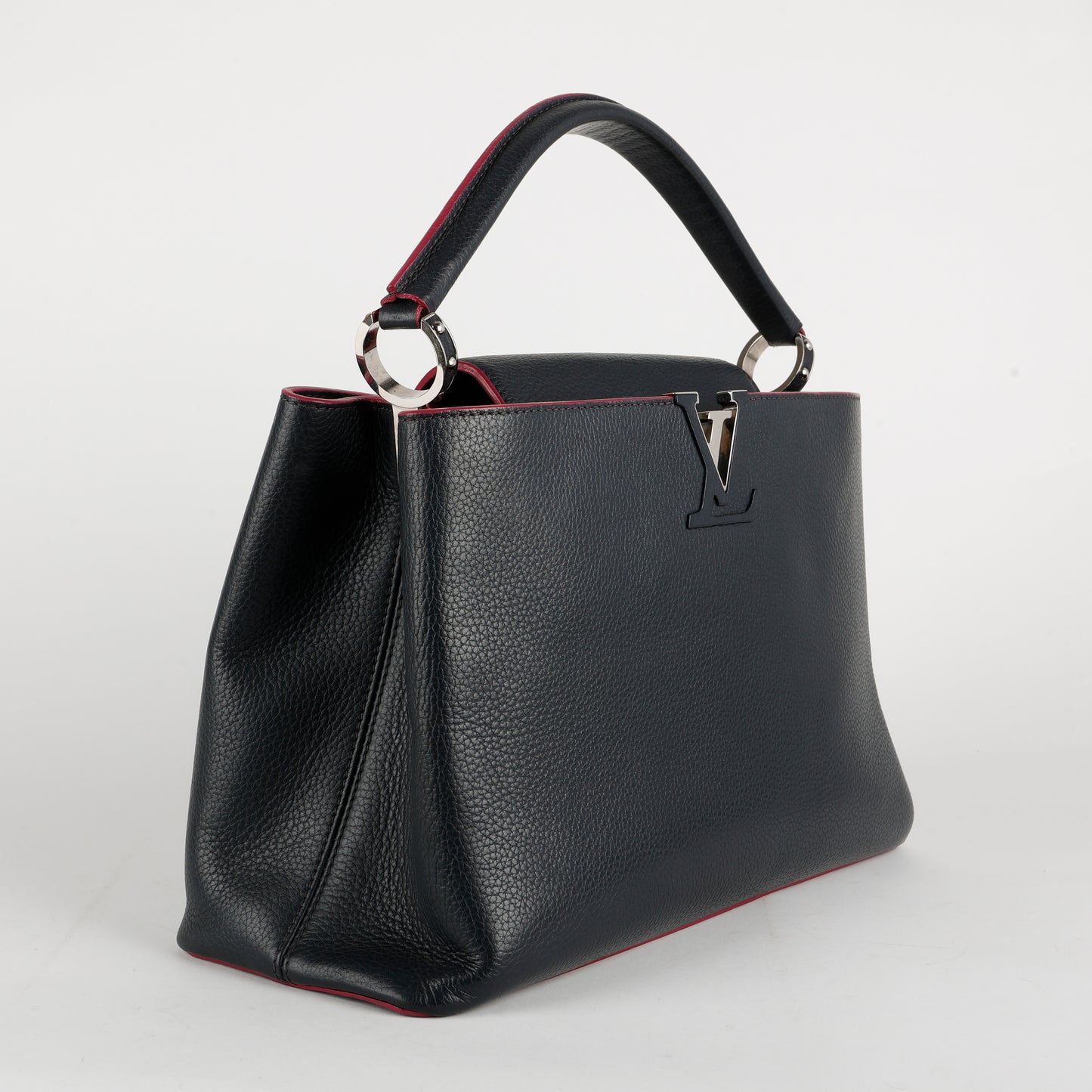 Capucines MM, Navy and Pink Calfskin