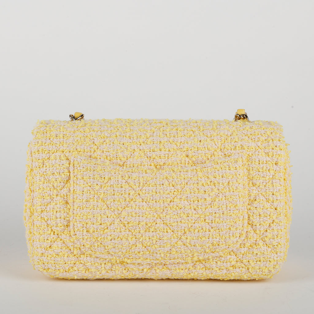 Mini Single Flap, Yellow Tweed