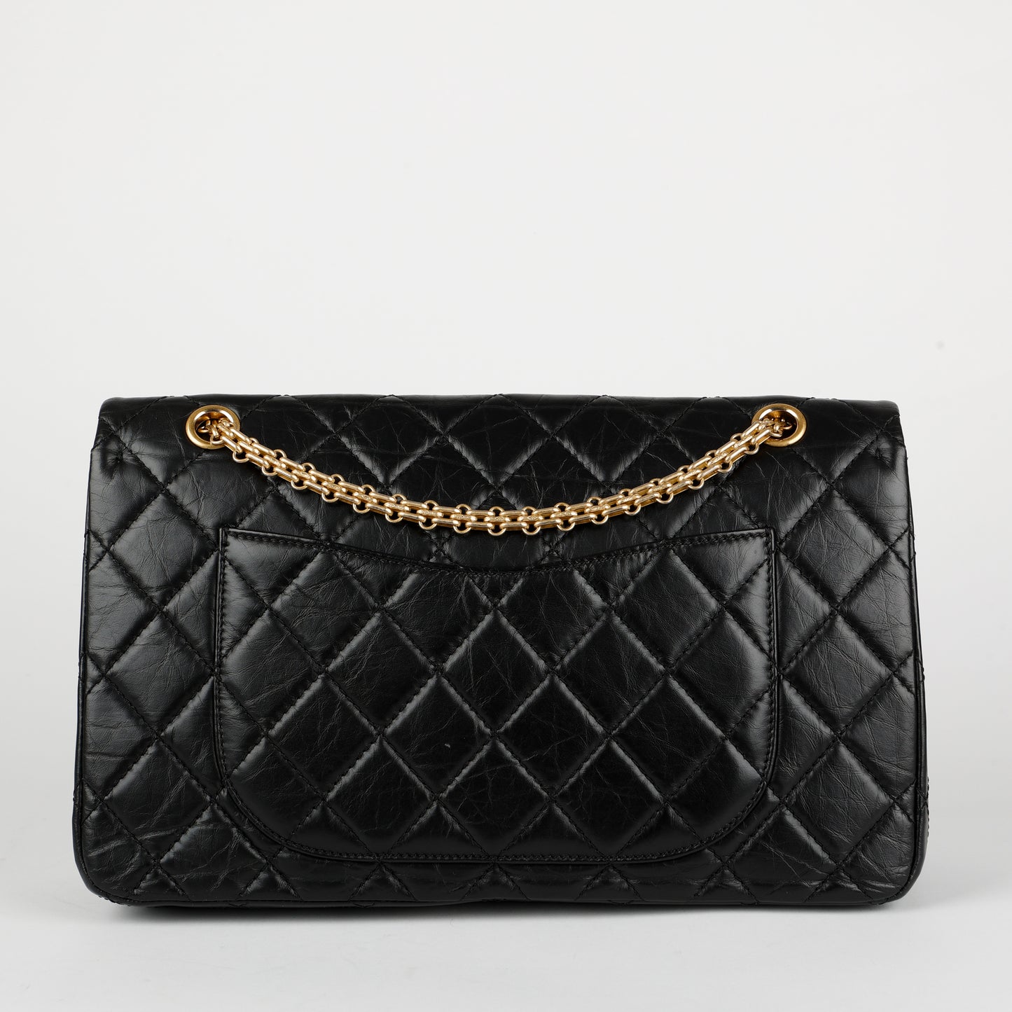 Jumbo 2.55 Reissue Double Flap, Black Aged Calfskin