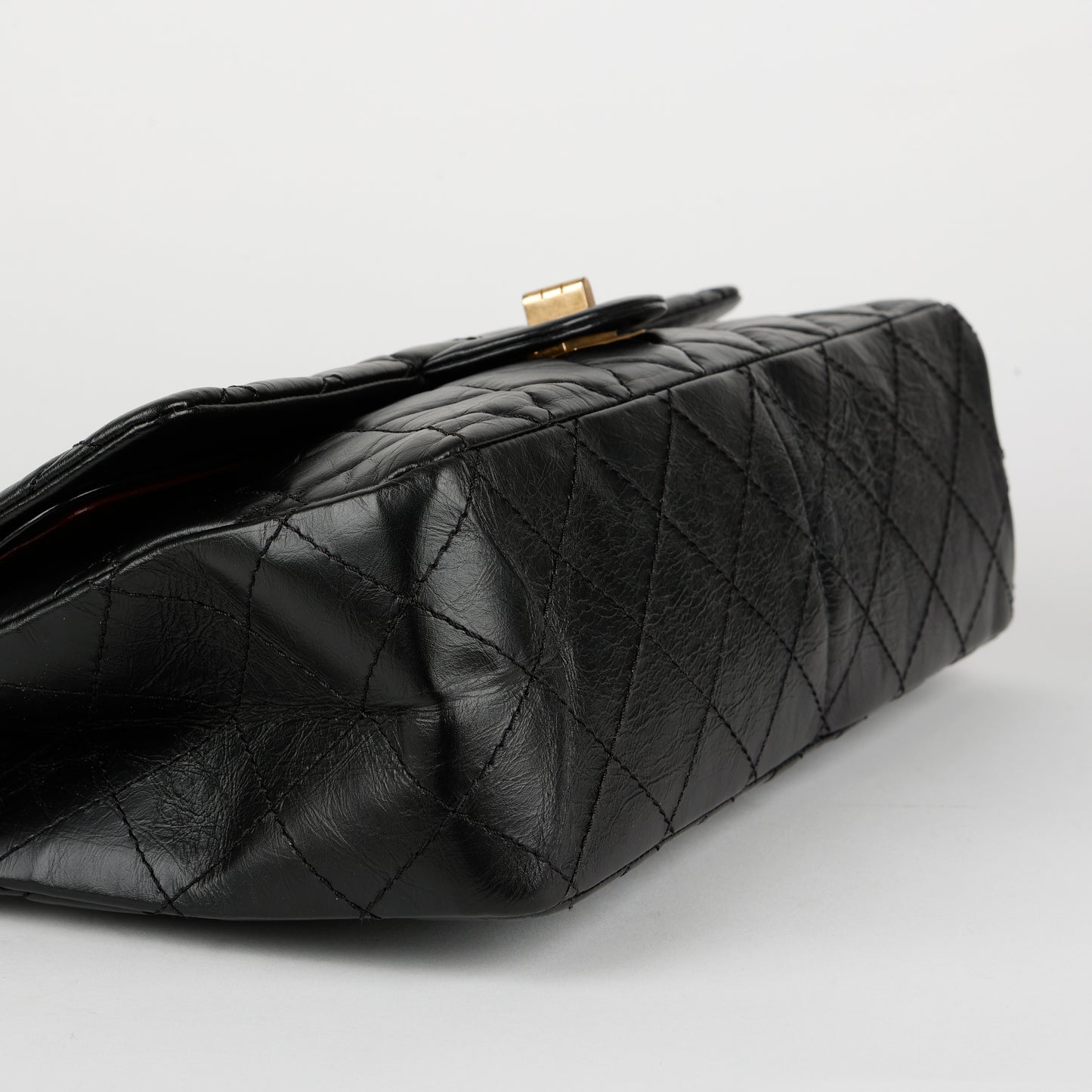 Jumbo 2.55 Reissue Double Flap, Black Aged Calfskin