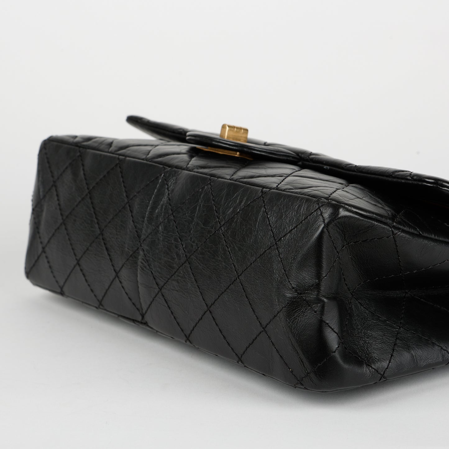 Jumbo 2.55 Reissue Double Flap, Black Aged Calfskin