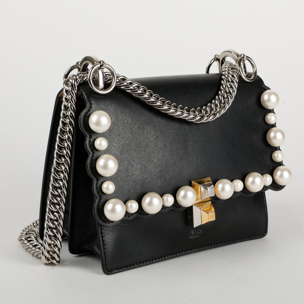 Kan I Small Pearl Studded Shoulder Bag