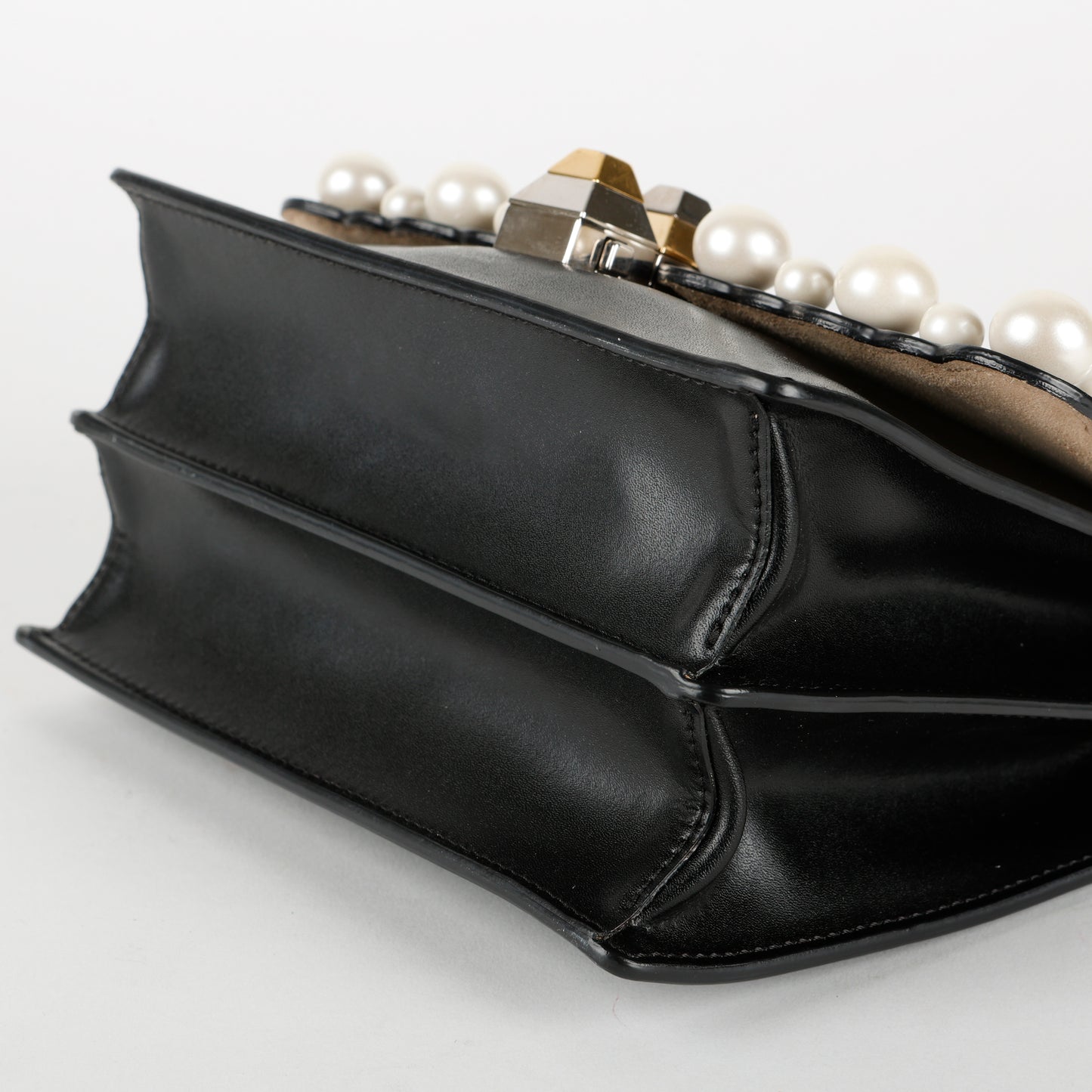 Kan I Small Pearl Studded Shoulder Bag