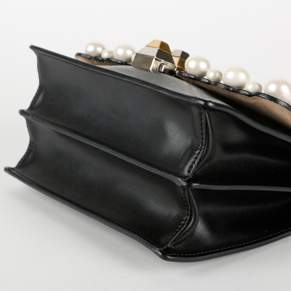 Kan I Small Pearl Studded Shoulder Bag