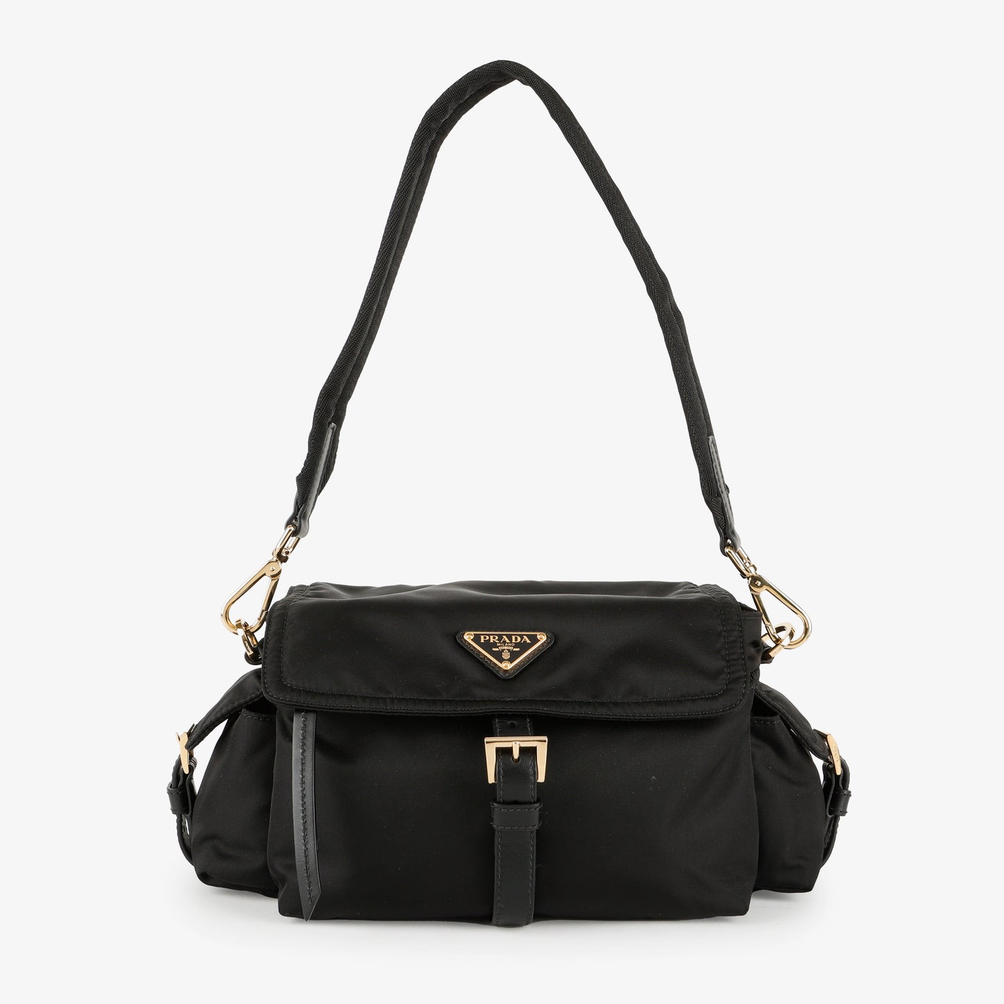 Medium Re-Nylon Explore Shoulder Bag, Black