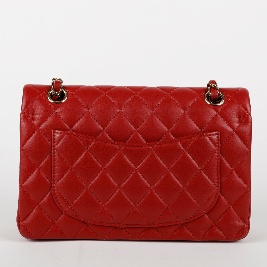 Lambskin Small Double Flap Red