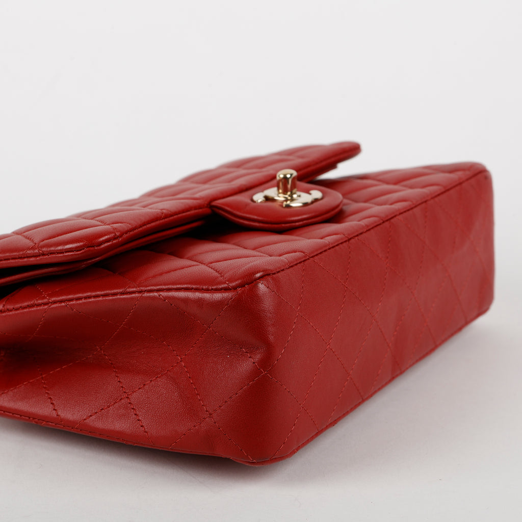 Lambskin Small Double Flap Red
