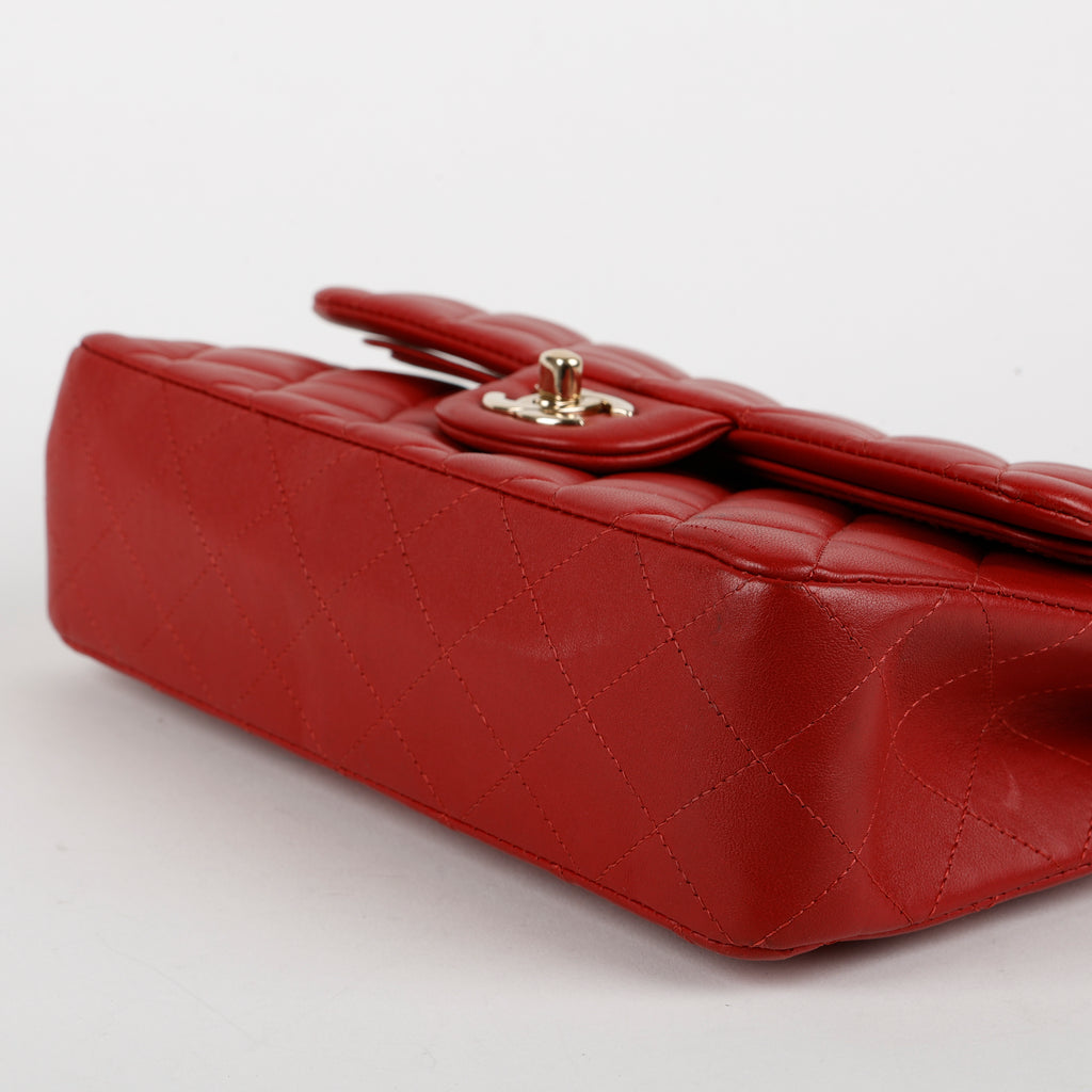 Lambskin Small Double Flap Red