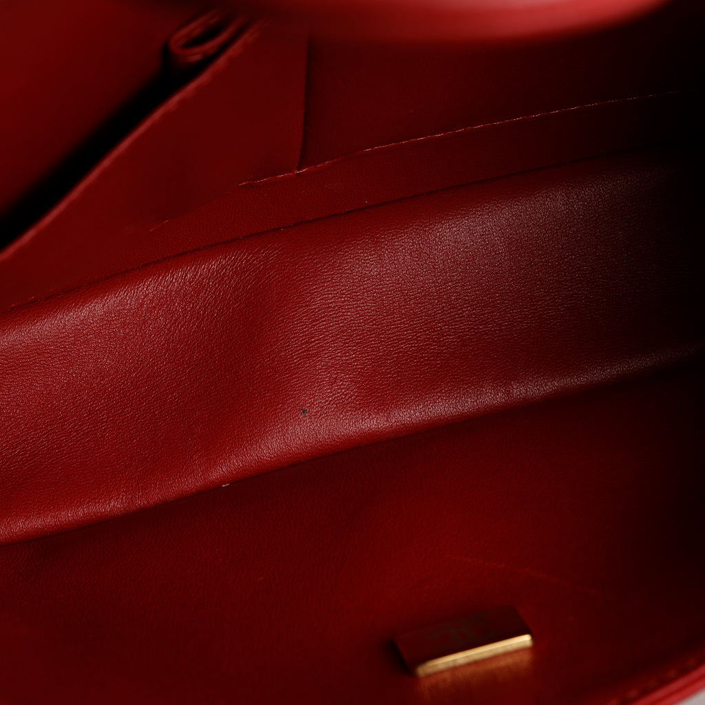 Lambskin Small Double Flap Red