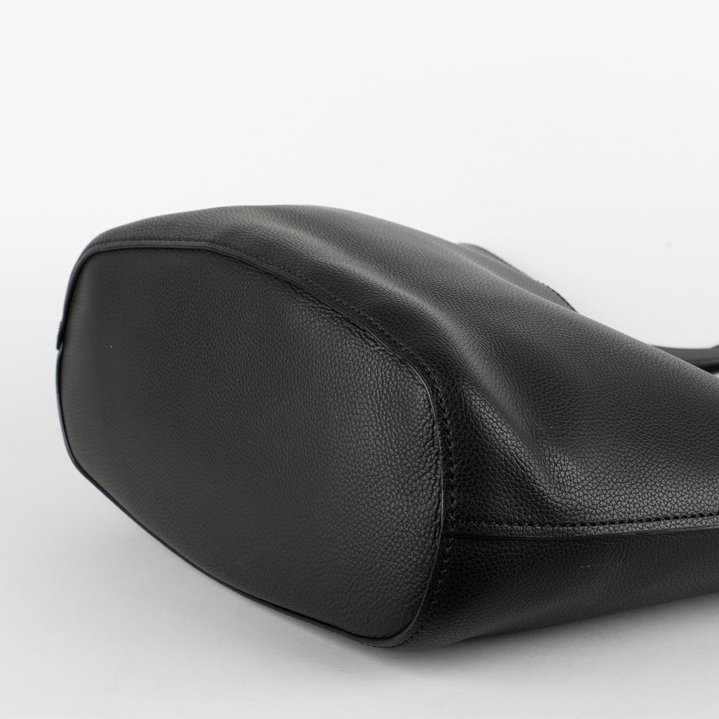 Medium Aby Lock & Key Tote, Black Calfskin