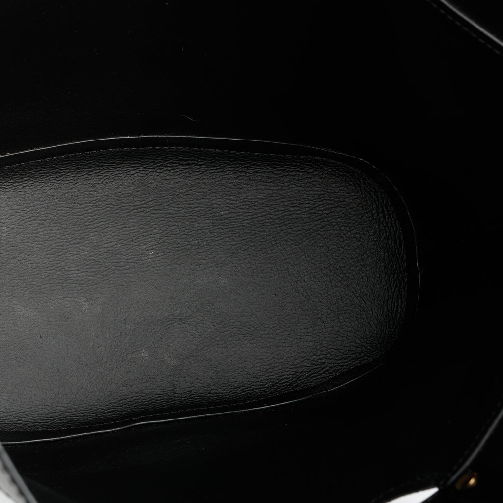 Medium Aby Lock & Key Tote, Black Calfskin