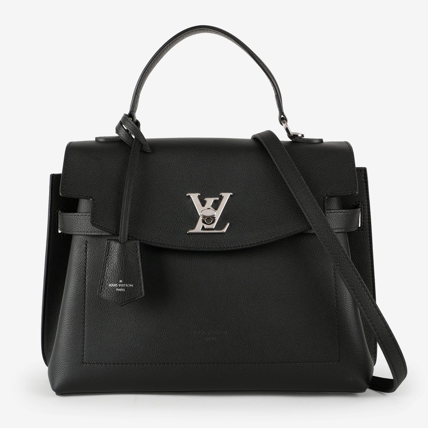 Lockme Ever MM, Black Calfskin