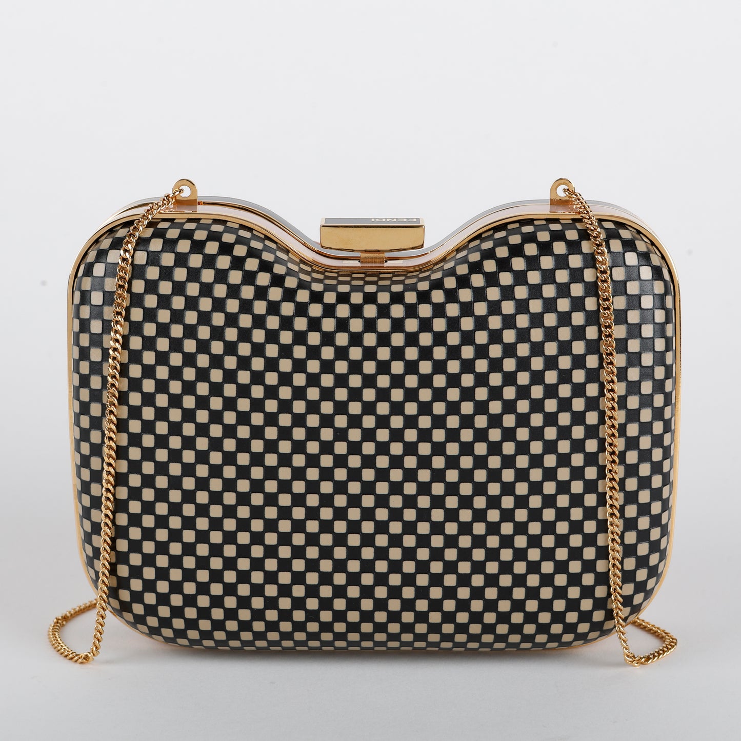 Giano Box Clutch, Pink/Cream/Black