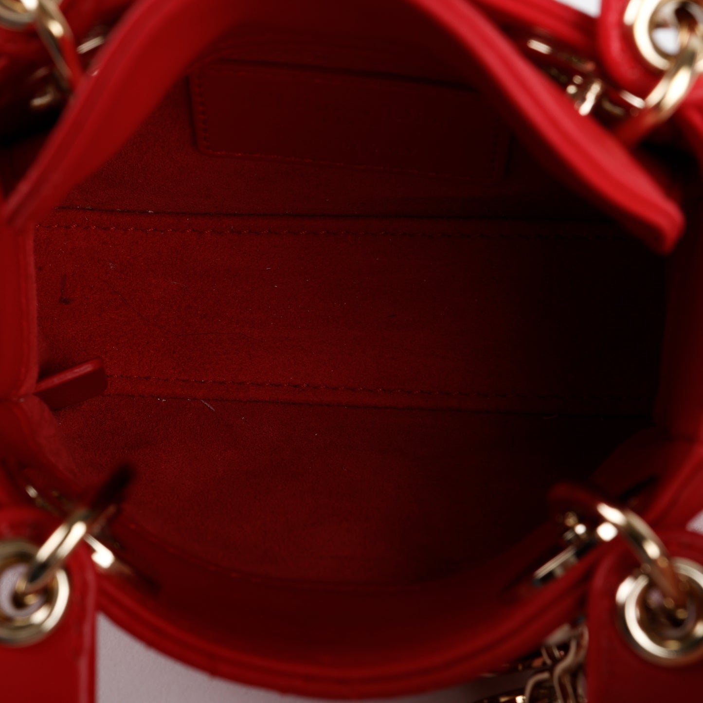 Micro Lady Dior Red Cannage Lambskin