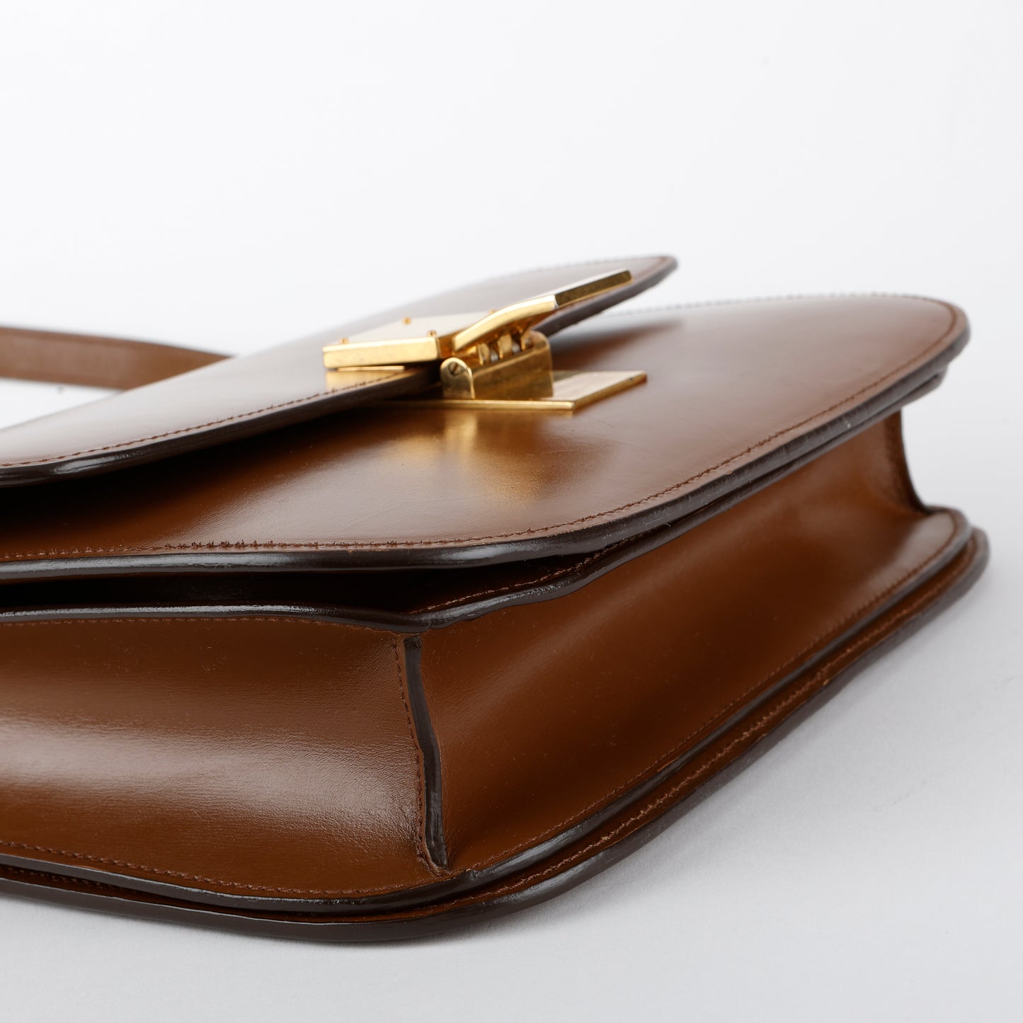 Medium Classic Box Bag, Brown Calfskin