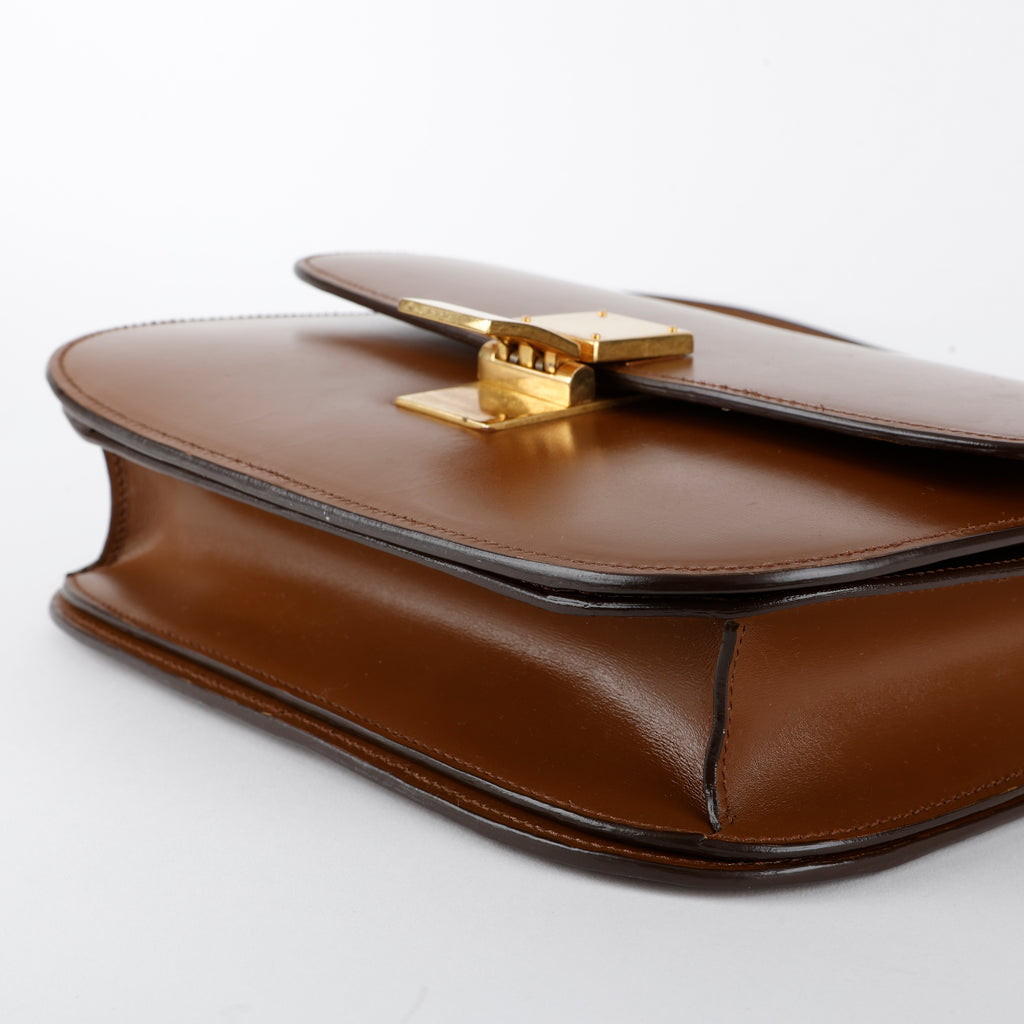 Medium Classic Box Bag, Brown Calfskin