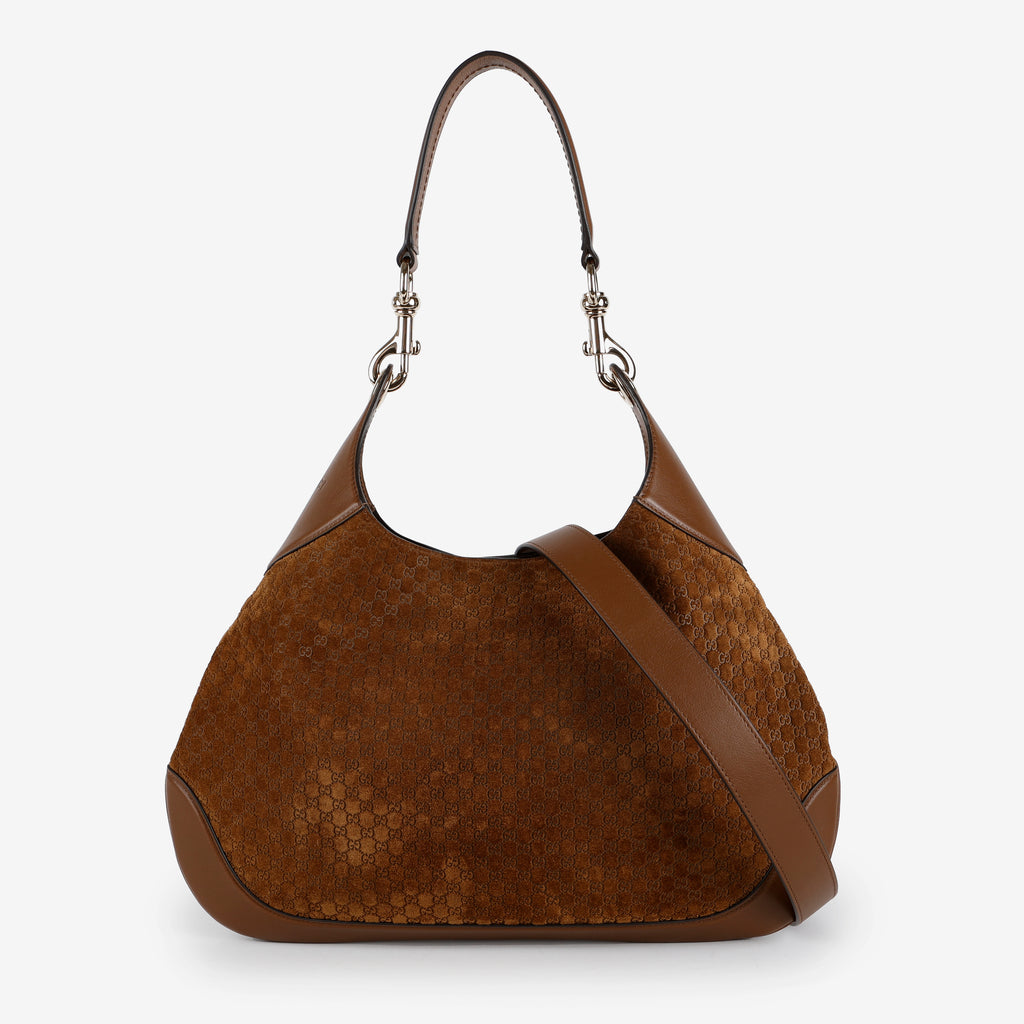 Medium GG Shoulder Bag Brown, Suede