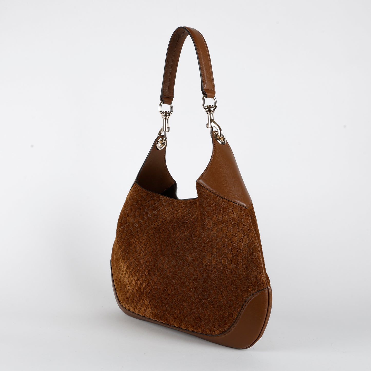 Medium GG Shoulder Bag Brown, Suede