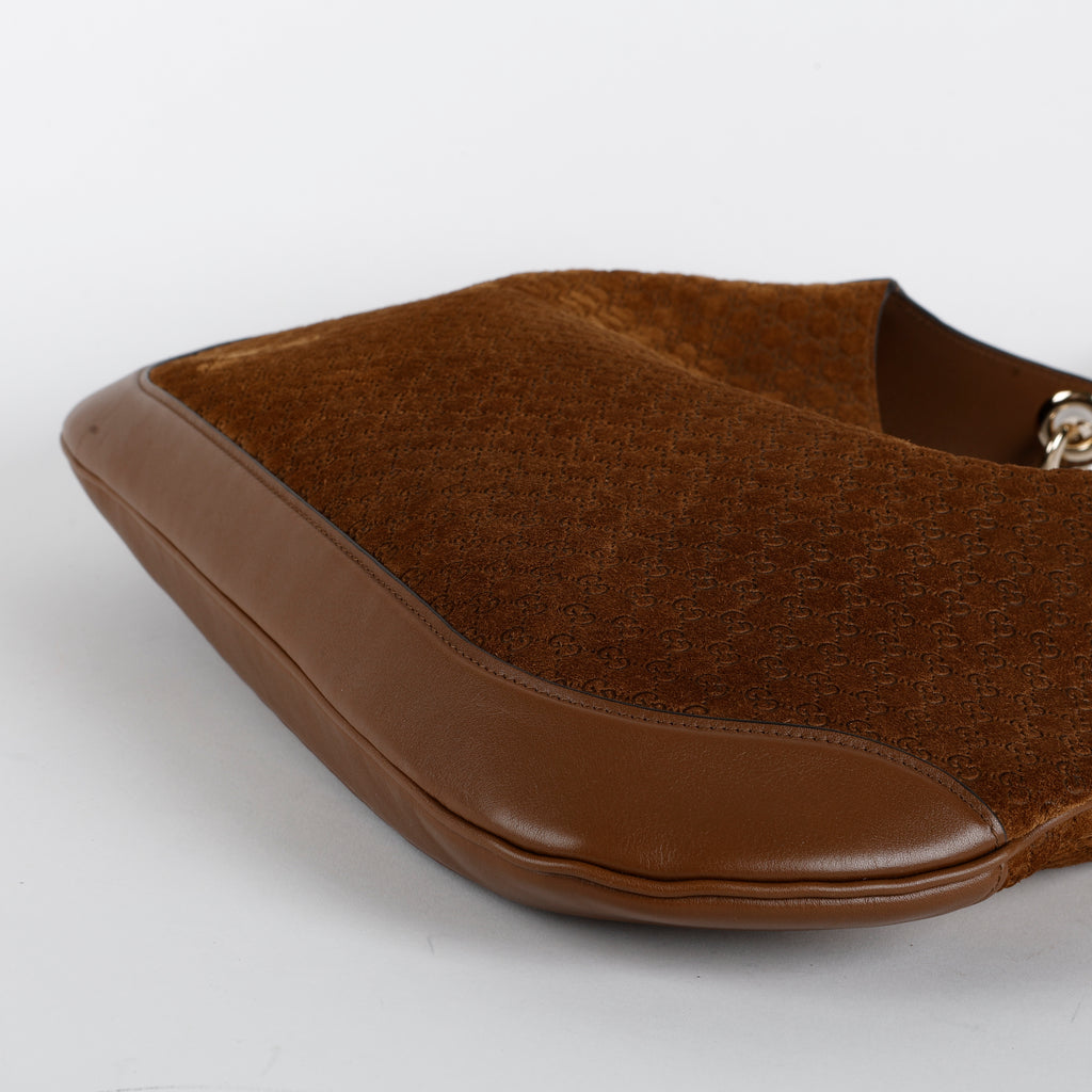 Medium GG Shoulder Bag Brown, Suede