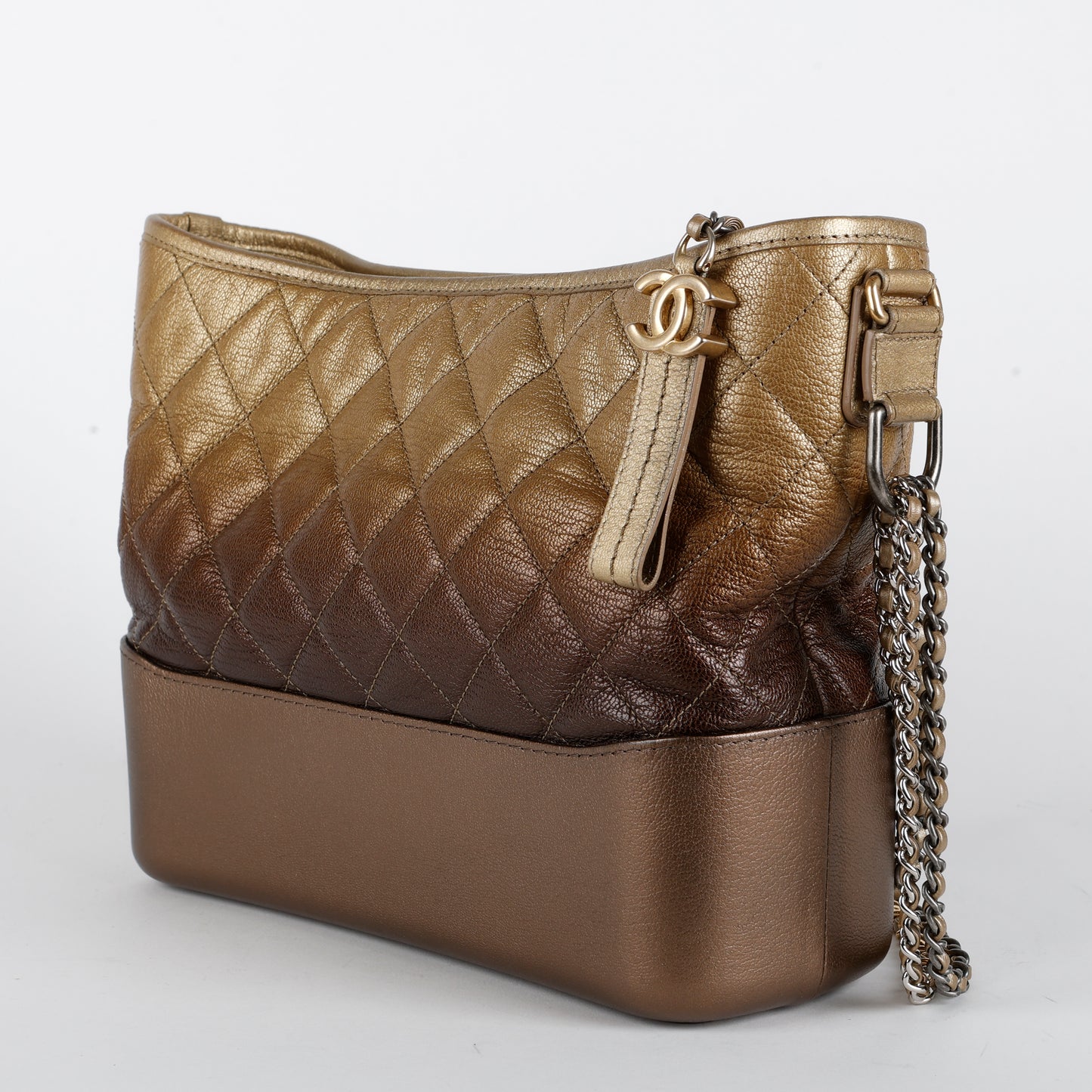 Medium Gabrielle Hobo, Gold and Brown Ombre Calfskin
