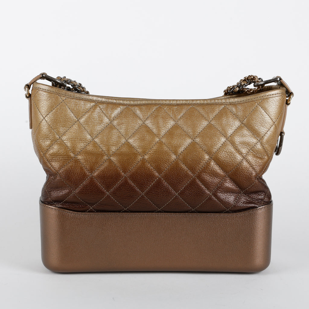 Medium Gabrielle Hobo, Gold and Brown Ombre Calfskin