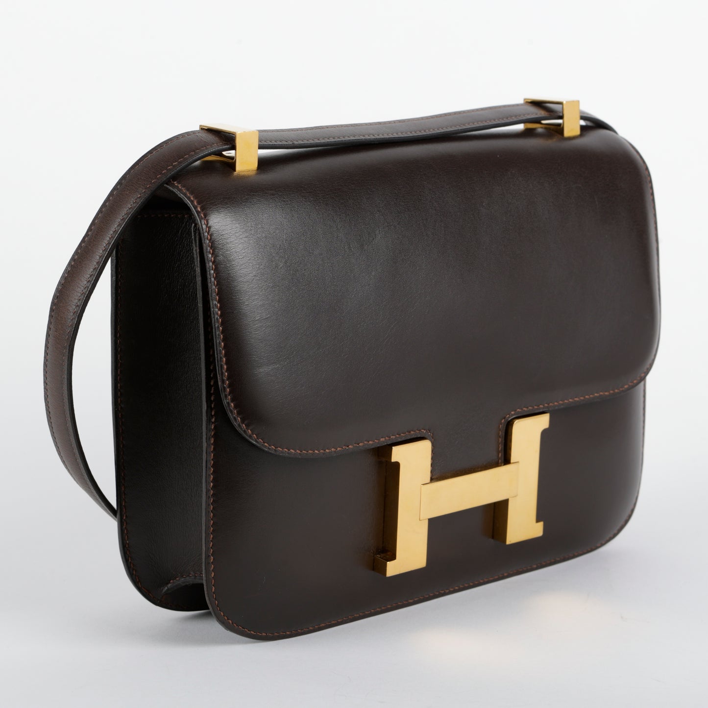 Constance 23 Brown Box Gold Hardware (Circle F)