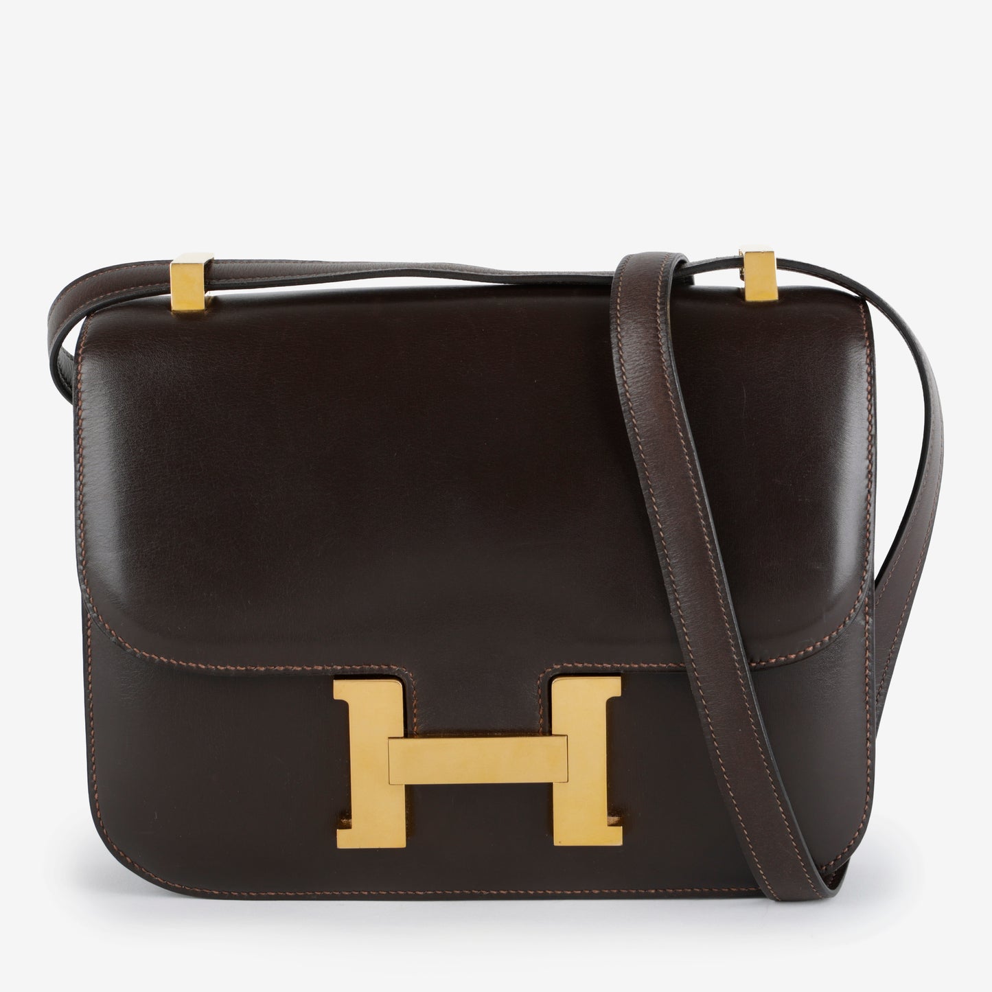 Constance 23 Brown Box Gold Hardware (Circle F)