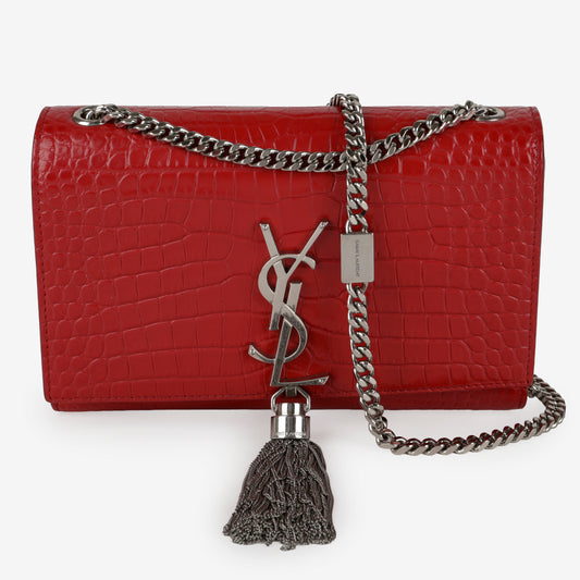 Small Kate, Red Croc Embossed