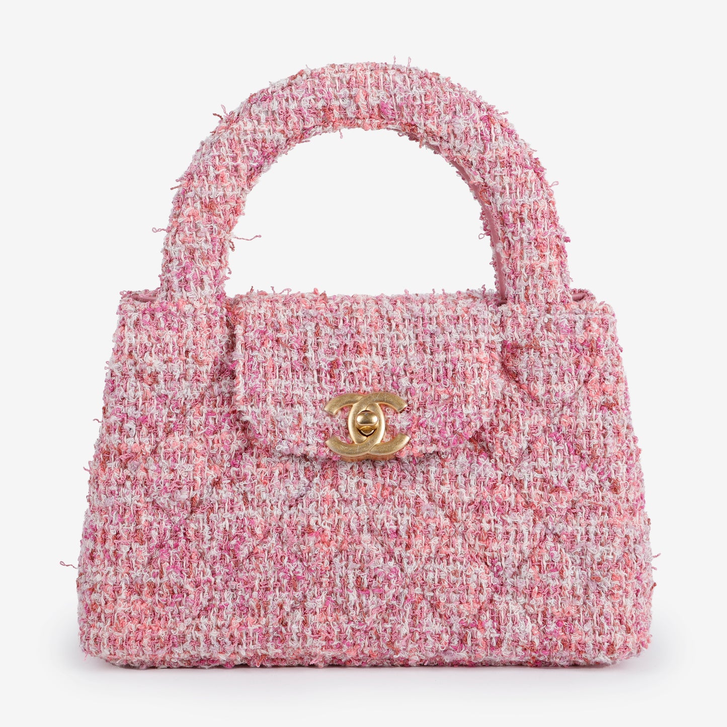 Mini Kelly Shopper, Pink Tweed