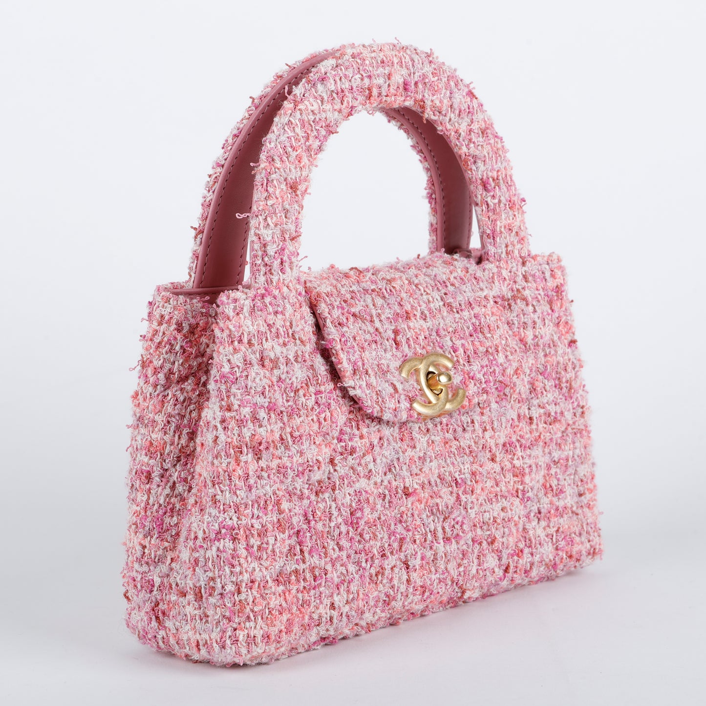Mini Kelly Shopper, Pink Tweed