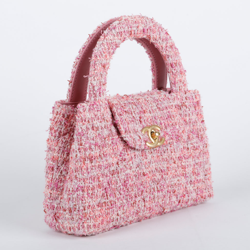 Mini Kelly Shopper, Pink Tweed